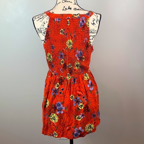 Babydoll Rayon Crepe Smocked Floral Tank NWT - Picture 7 of 8